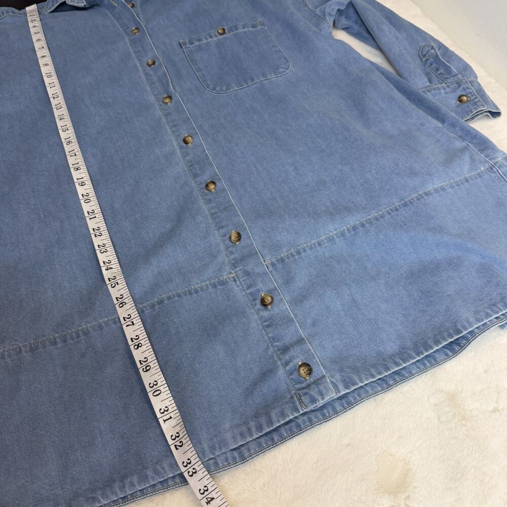 Lady Captain Luckenbach Chambray Mini Dress Long Sleeve Women’s L - Picture 13 of 15